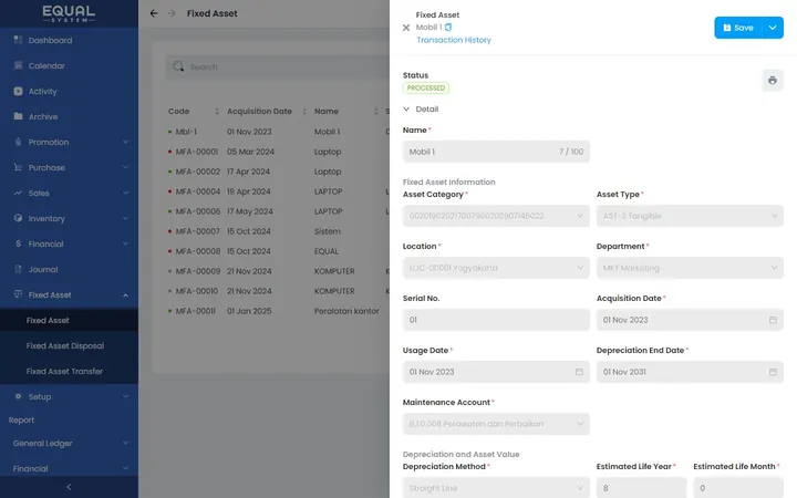 Detail Fixed Asset